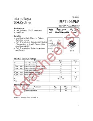 IRF7493PBF datasheet  